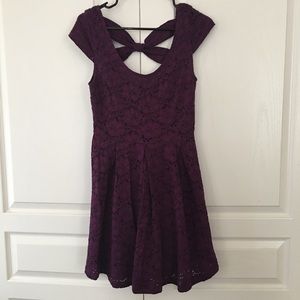 Purple fit and flare dress, medium